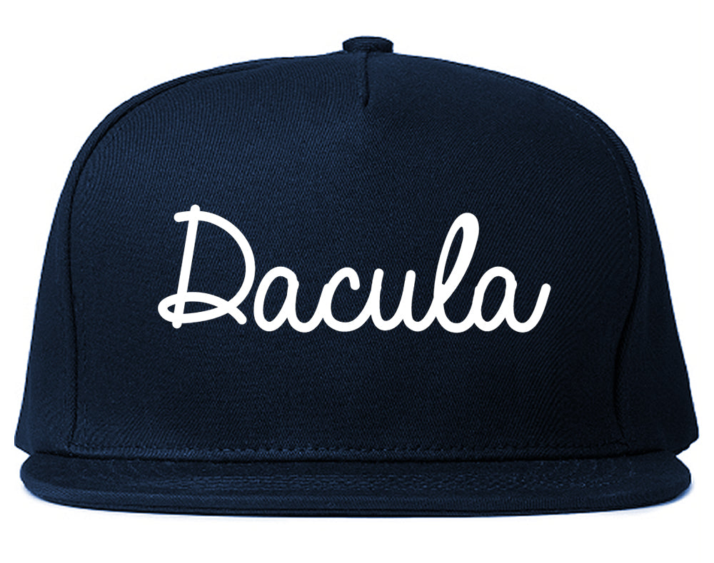 Dacula Georgia GA Script Mens Snapback Hat Navy Blue