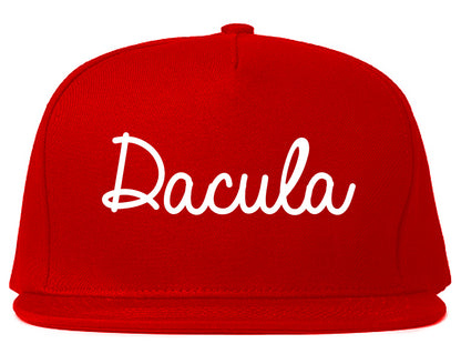 Dacula Georgia GA Script Mens Snapback Hat Red