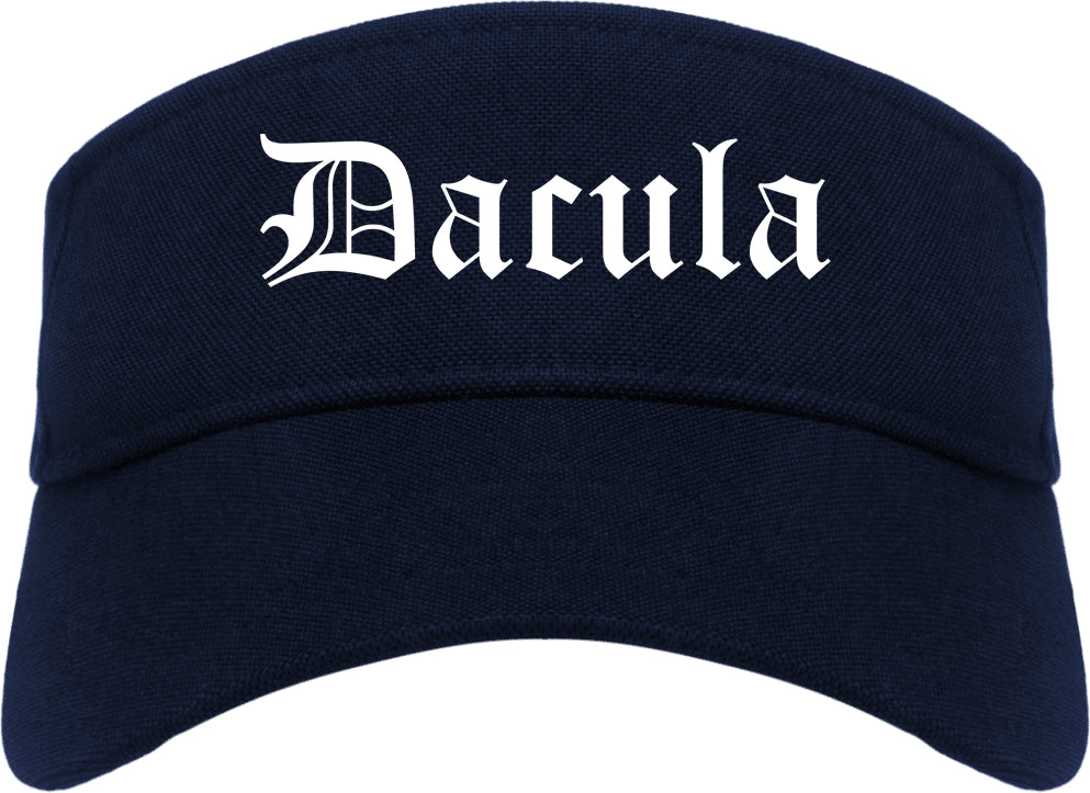 Dacula Georgia GA Old English Mens Visor Cap Hat Navy Blue