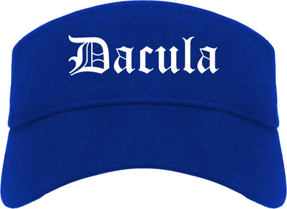 Dacula Georgia GA Old English Mens Visor Cap Hat Royal Blue