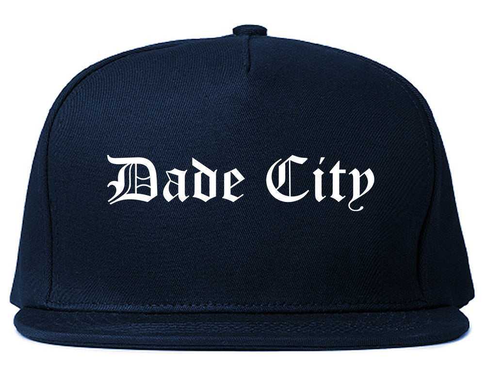 Dade City Florida FL Old English Mens Snapback Hat Navy Blue