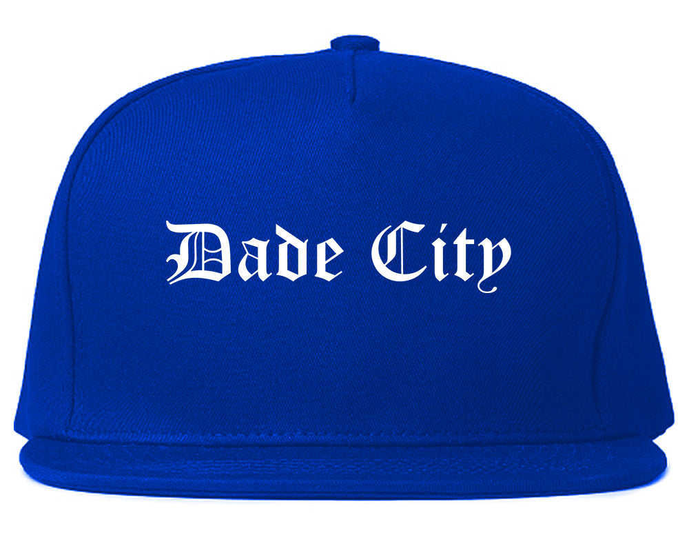 Dade City Florida FL Old English Mens Snapback Hat Royal Blue