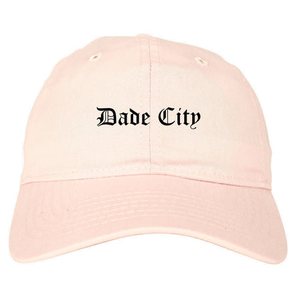 Dade City Florida FL Old English Mens Dad Hat Baseball Cap Pink