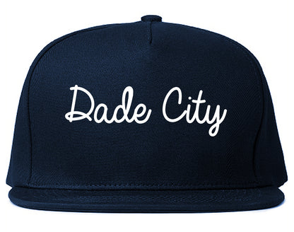 Dade City Florida FL Script Mens Snapback Hat Navy Blue
