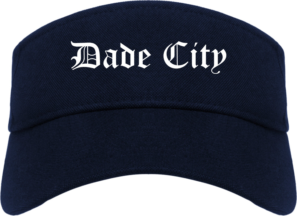 Dade City Florida FL Old English Mens Visor Cap Hat Navy Blue