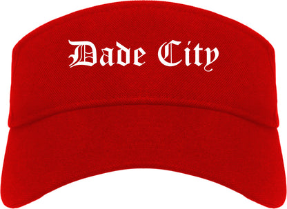 Dade City Florida FL Old English Mens Visor Cap Hat Red