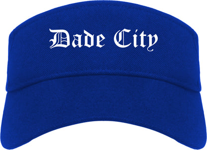 Dade City Florida FL Old English Mens Visor Cap Hat Royal Blue