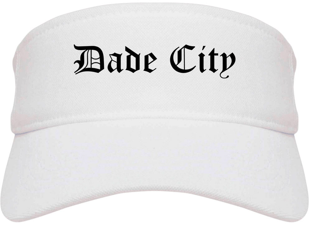 Dade City Florida FL Old English Mens Visor Cap Hat White
