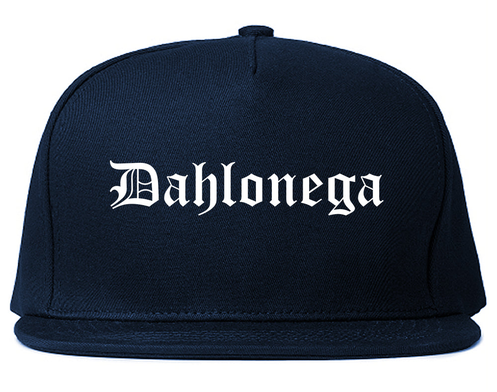 Dahlonega Georgia GA Old English Mens Snapback Hat Navy Blue
