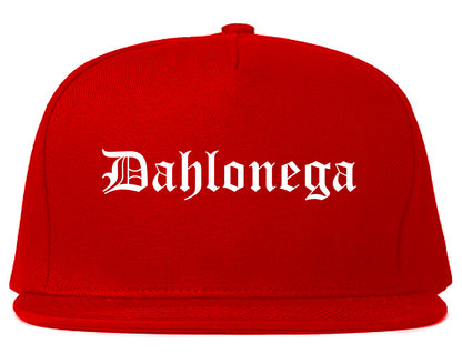 Dahlonega Georgia GA Old English Mens Snapback Hat Red