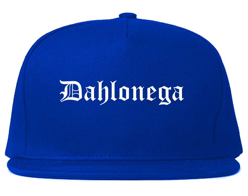 Dahlonega Georgia GA Old English Mens Snapback Hat Royal Blue