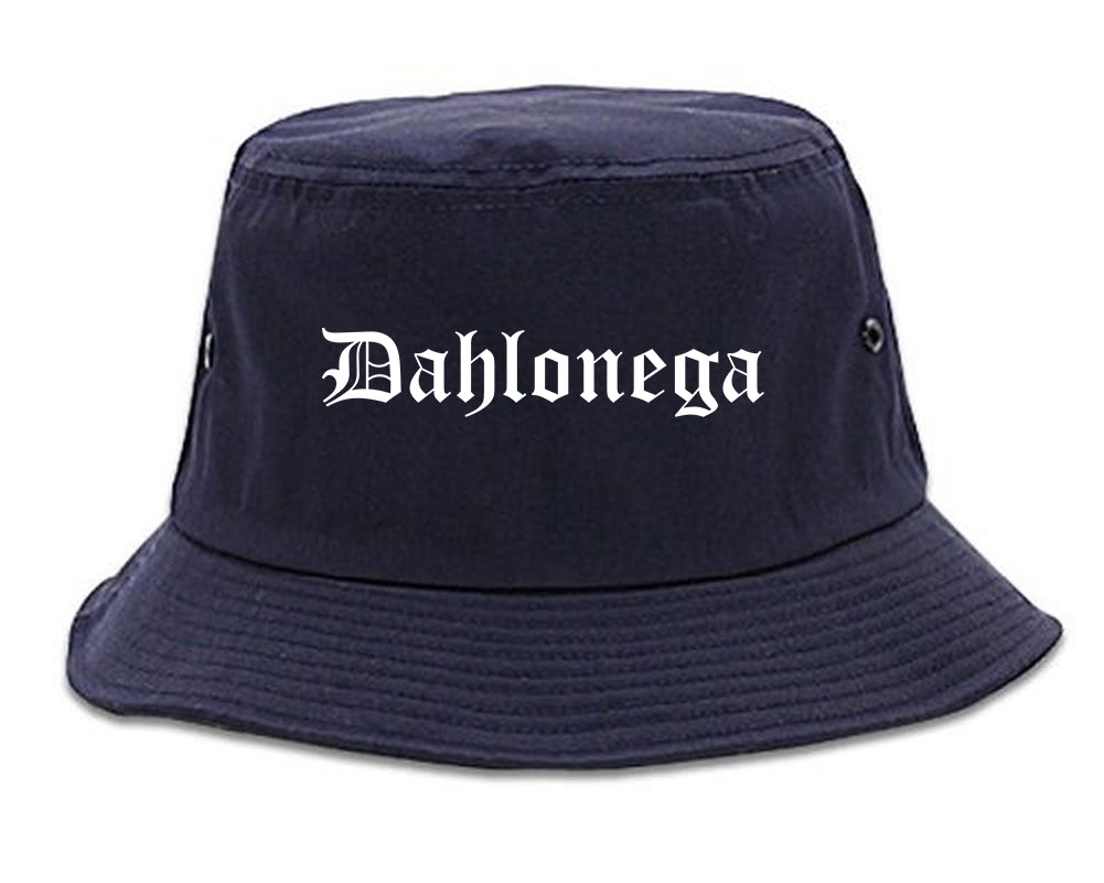 Dahlonega Georgia GA Old English Mens Bucket Hat Navy Blue
