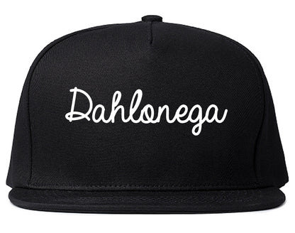 Dahlonega Georgia GA Script Mens Snapback Hat Black