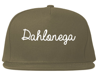 Dahlonega Georgia GA Script Mens Snapback Hat Grey