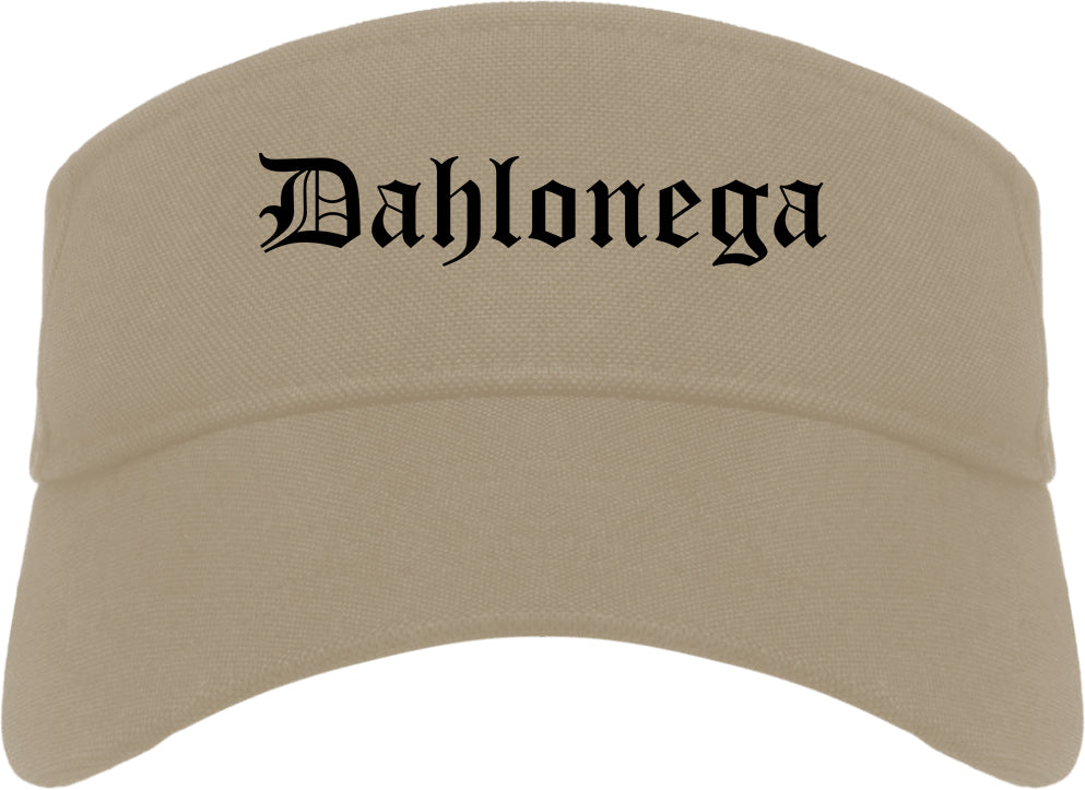 Dahlonega Georgia GA Old English Mens Visor Cap Hat Khaki