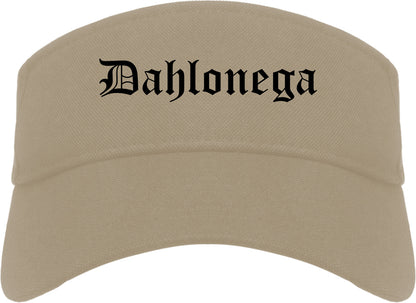 Dahlonega Georgia GA Old English Mens Visor Cap Hat Khaki
