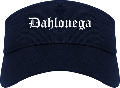 Dahlonega Georgia GA Old English Mens Visor Cap Hat Navy Blue