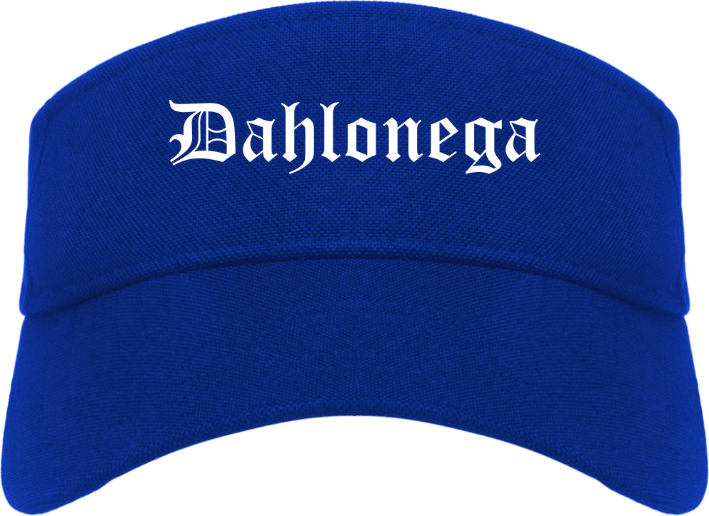 Dahlonega Georgia GA Old English Mens Visor Cap Hat Royal Blue