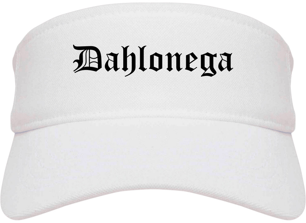 Dahlonega Georgia GA Old English Mens Visor Cap Hat White