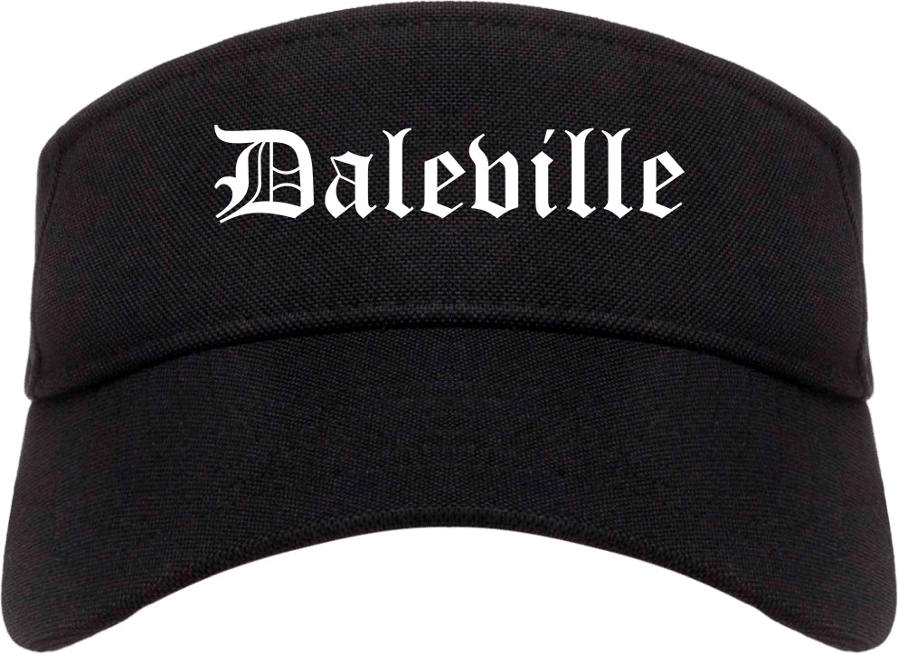 Daleville Alabama AL Old English Mens Visor Cap Hat Black