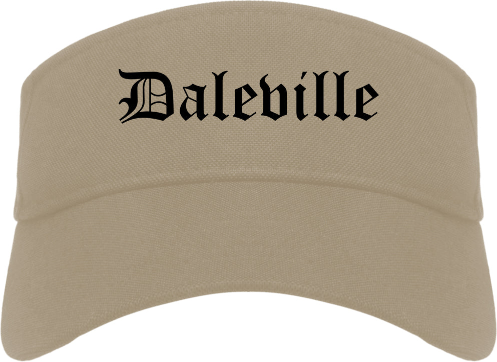 Daleville Alabama AL Old English Mens Visor Cap Hat Khaki