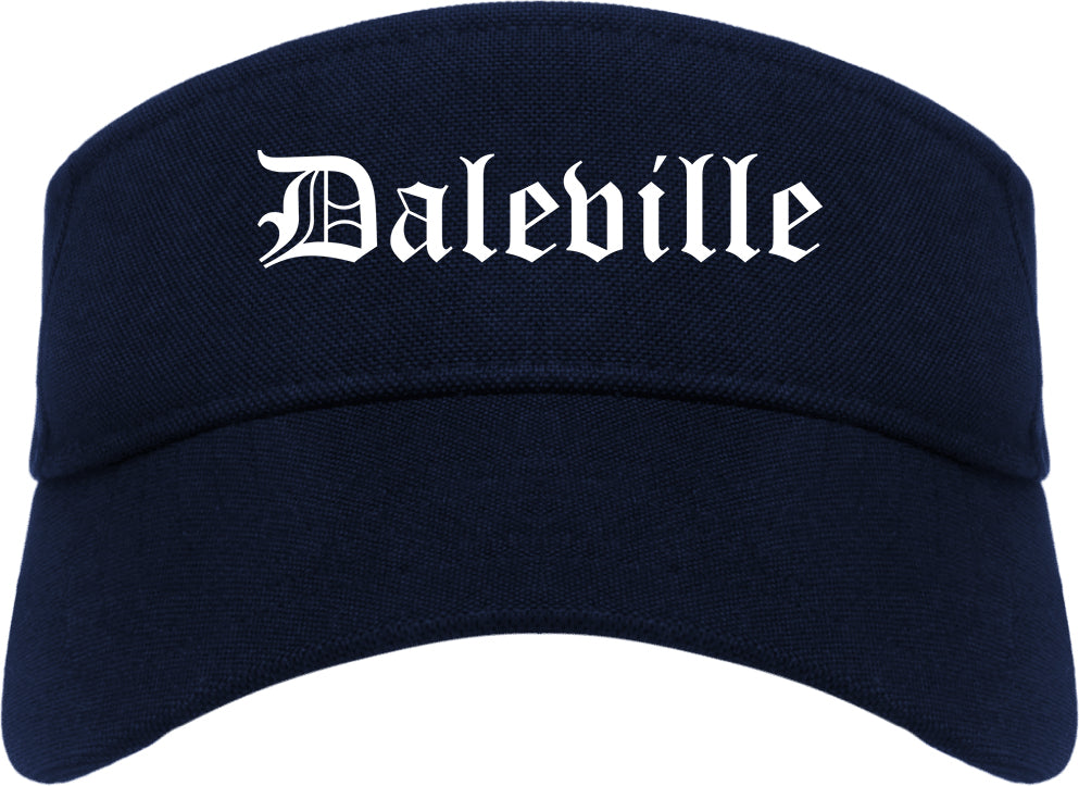 Daleville Alabama AL Old English Mens Visor Cap Hat Navy Blue