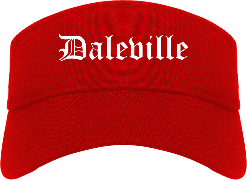 Daleville Alabama AL Old English Mens Visor Cap Hat Red