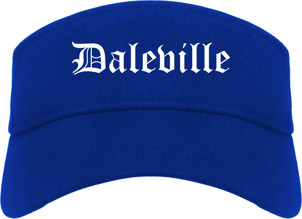 Daleville Alabama AL Old English Mens Visor Cap Hat Royal Blue