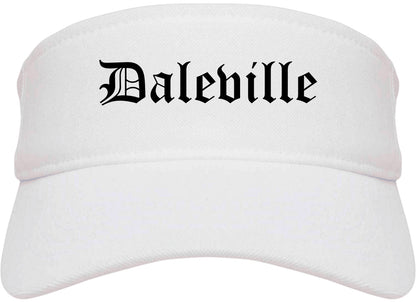 Daleville Alabama AL Old English Mens Visor Cap Hat White