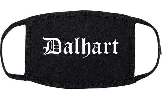 Dalhart Texas TX Old English Cotton Face Mask Black