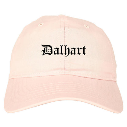 Dalhart Texas TX Old English Mens Dad Hat Baseball Cap Pink