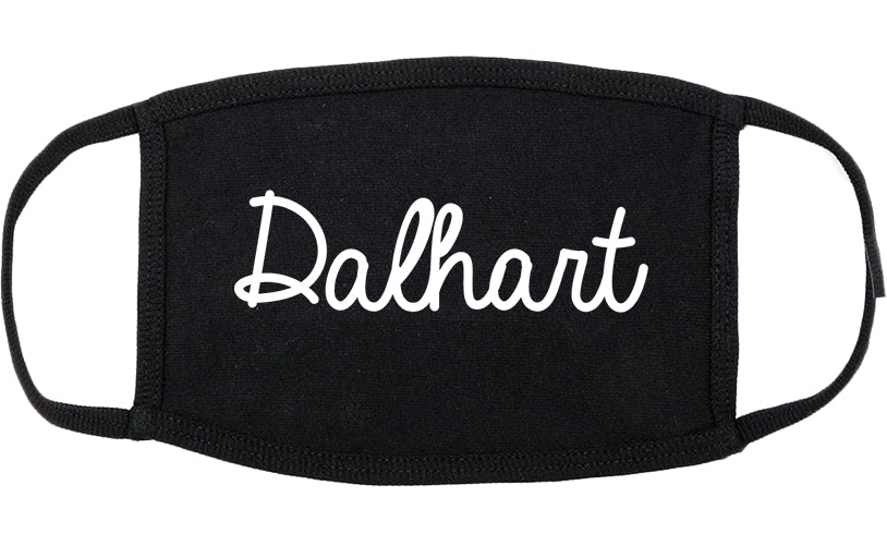 Dalhart Texas TX Script Cotton Face Mask Black