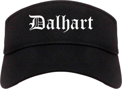 Dalhart Texas TX Old English Mens Visor Cap Hat Black