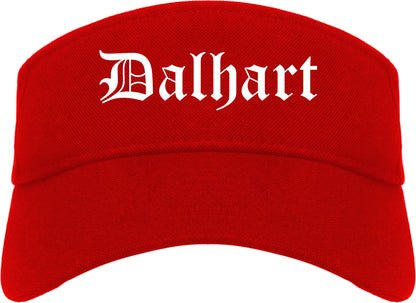 Dalhart Texas TX Old English Mens Visor Cap Hat Red