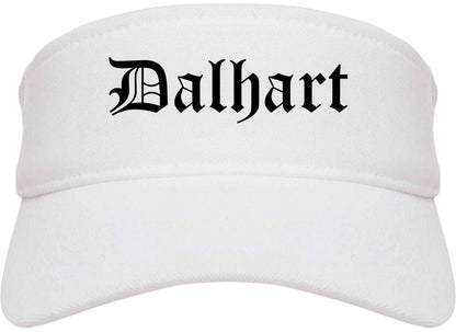 Dalhart Texas TX Old English Mens Visor Cap Hat White