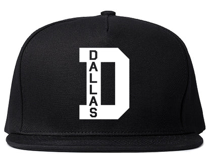 Dallas D Letter Mens Snapback Hat Black