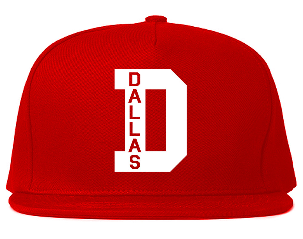 Dallas D Letter Mens Snapback Hat Red