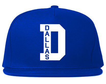 Dallas D Letter Mens Snapback Hat Royal Blue