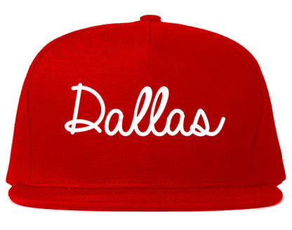 Dallas Georgia GA Script Mens Snapback Hat Red