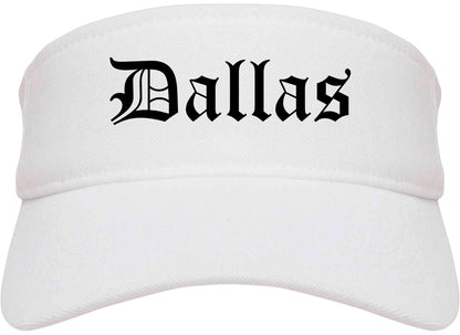 Dallas Georgia GA Old English Mens Visor Cap Hat White