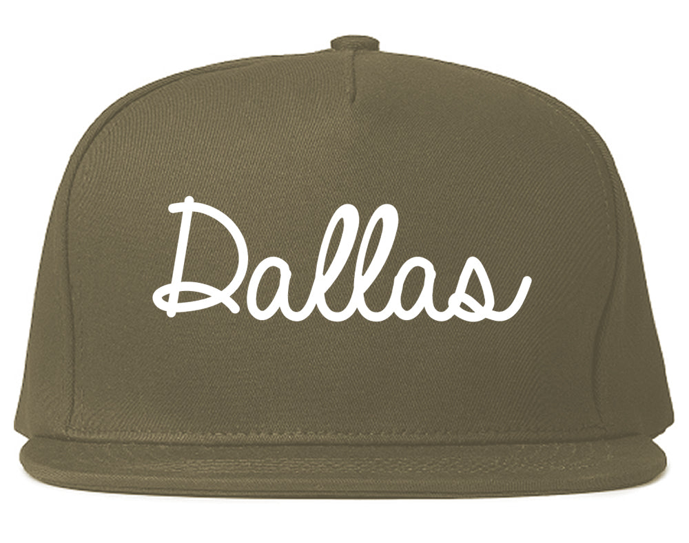 Dallas Oregon OR Script Mens Snapback Hat Grey