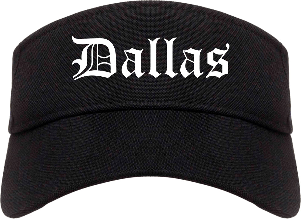 Dallas Oregon OR Old English Mens Visor Cap Hat Black