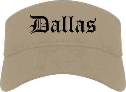 Dallas Oregon OR Old English Mens Visor Cap Hat Khaki