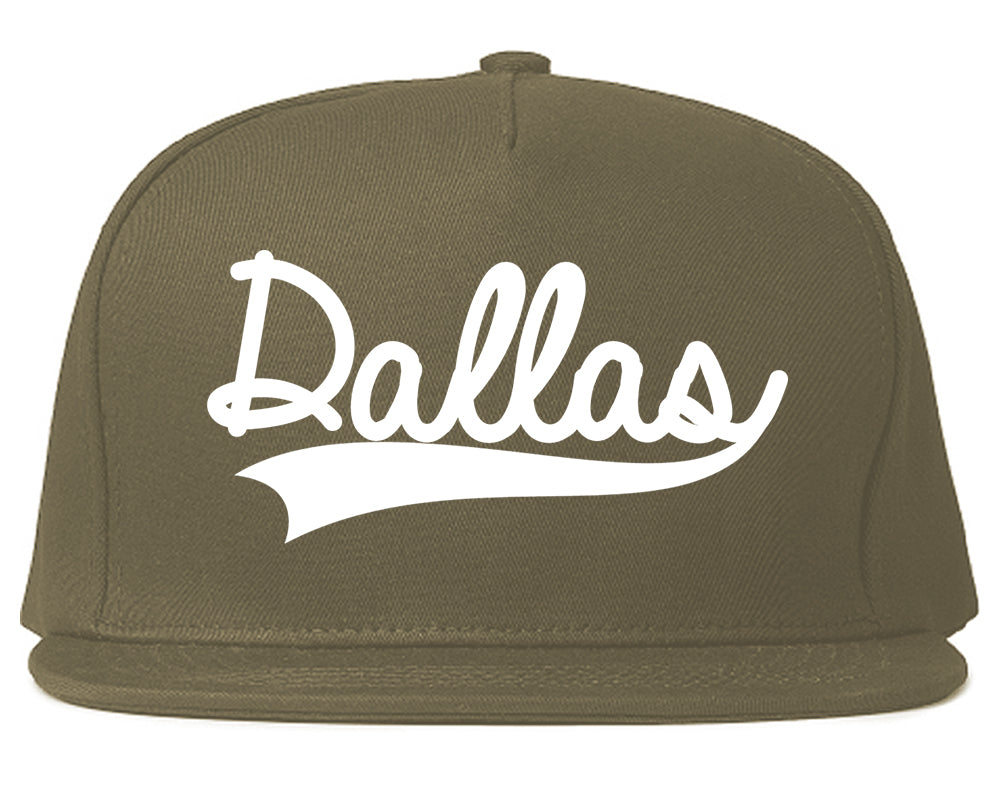 Dallas Texas Old School Varsity Logo Mens Snapback Hat Grey