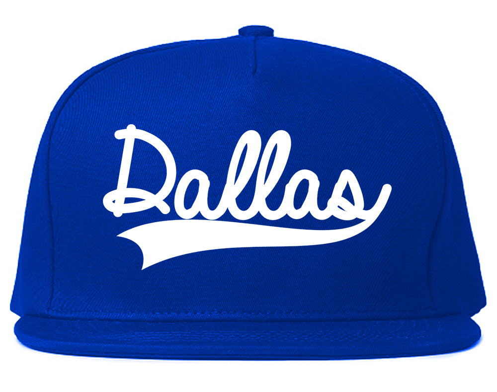 Dallas Texas Old School Varsity Logo Mens Snapback Hat Royal Blue