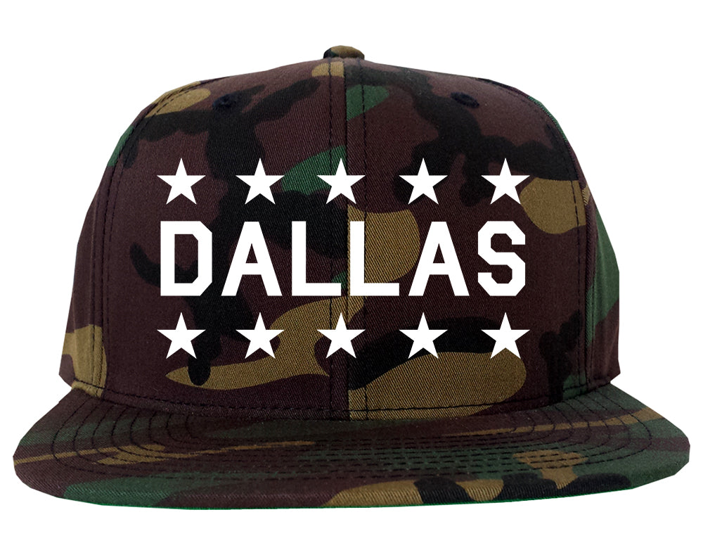 Dallas Texas STARS Mens Snapback Hat Camo