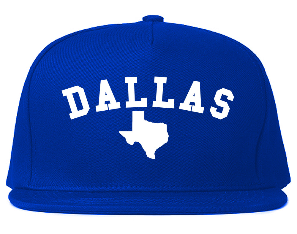 Dallas Texas State Outline Mens Snapback Hat Royal Blue