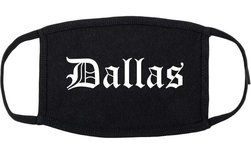 Dallas Texas TX Old English Cotton Face Mask Black