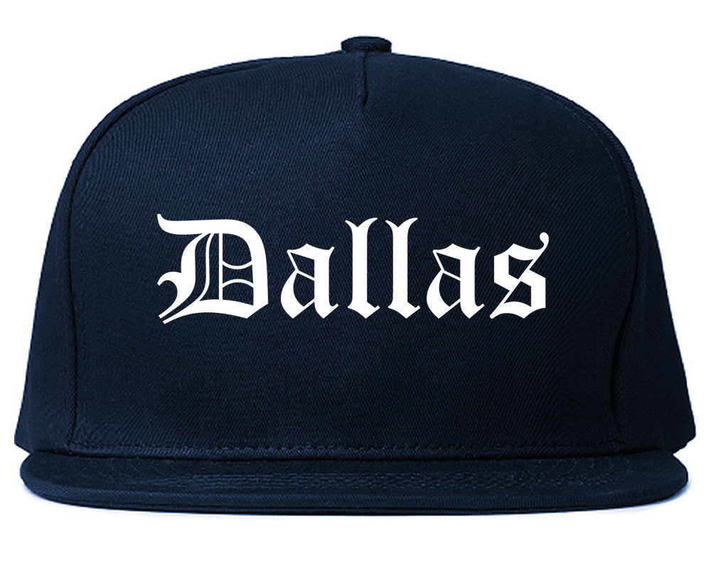 Dallas Texas TX Old English Mens Snapback Hat Navy Blue