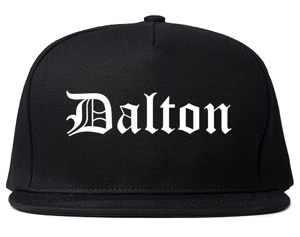 Dalton Georgia GA Old English Mens Snapback Hat Black